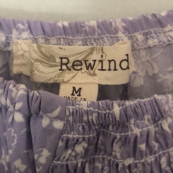 REWIND SIZE M Light purple floral crop top L/S - Picture 2 of 11